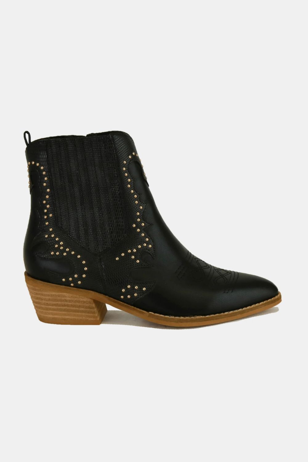 Studded Detail Point Toe Boots